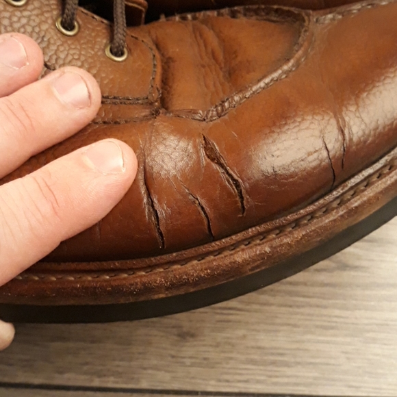 GRENSON Goodyear Brown Leather Sz 11 G Mens Lace Up Split Toe Boots - Picture 6 of 12